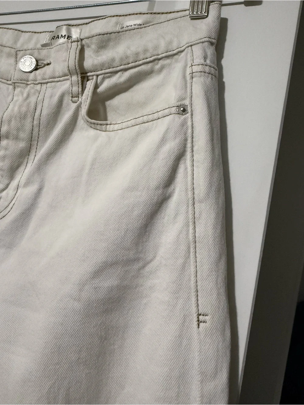 Frame Denim Women's Wide Leg Jeans in Off-White/Cream